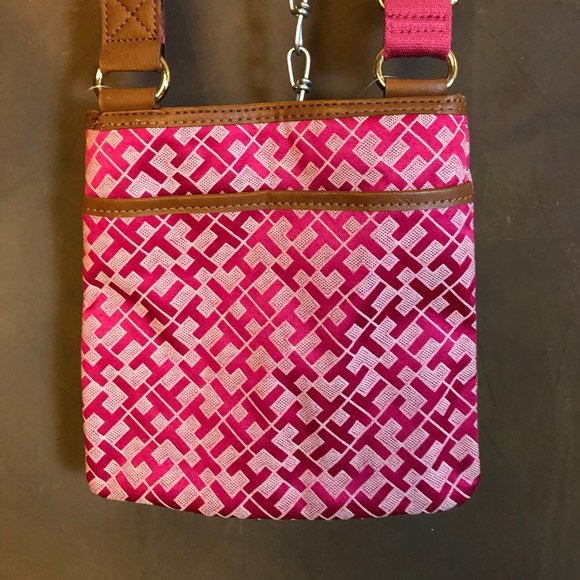 NWT Pink Tommy Hilfiger TH Logo Small Crossbody - Picture 4 of 5